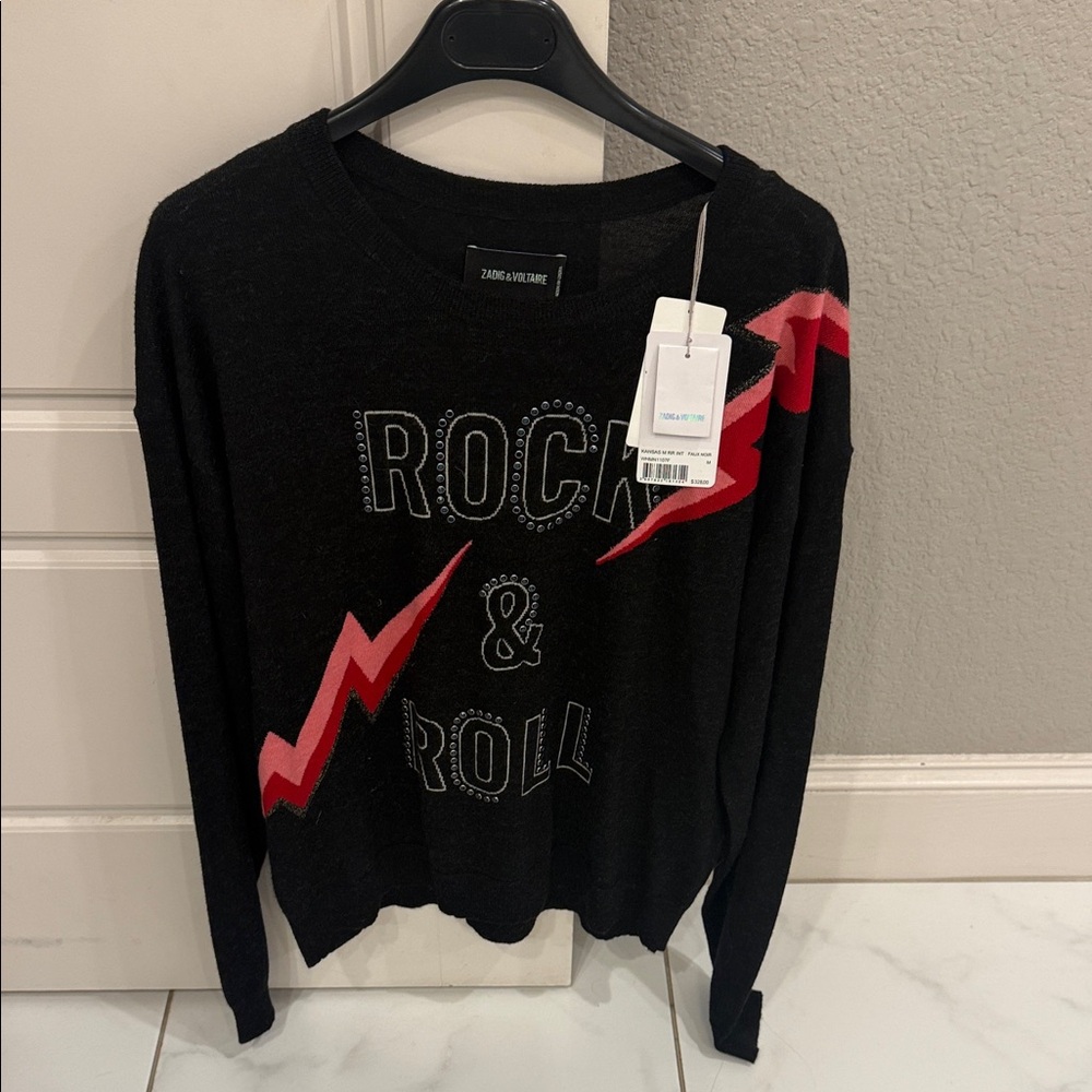Zadig & Voltaire Black Sweater with Red Accents